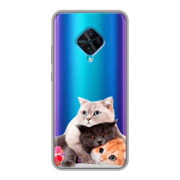 Силиконовый чехол на Vivo V17 с принтом Кошки Силиконовый чехол на Vivo V17 с принтом Кошки