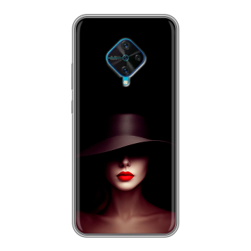 Силиконовый чехол на Vivo V17 с принтом Девушка в шляпе Силиконовый чехол на Vivo V17 с принтом Девушка в шляпе