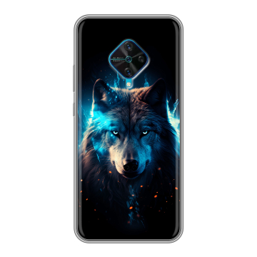 Силиконовый чехол на Vivo V17 с принтом Волк ночной