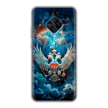 Силиконовый чехол на Vivo V17 с принтом Герб флаг России Силиконовый чехол на Vivo V17 с принтом Герб флаг России
