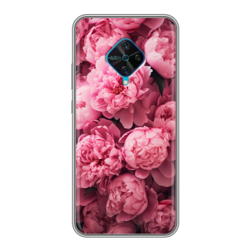 Силиконовый чехол на Vivo V17 с принтом цветы пионы Силиконовый чехол на Vivo V17 с принтом цветы пионы
