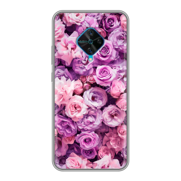 Силиконовый чехол на Vivo V17 с принтом лавандовые розы