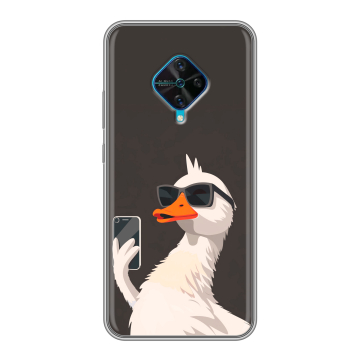 Силиконовый чехол на Vivo V17 с принтом утка в очках Силиконовый чехол на Vivo V17 с принтом утка в очках
