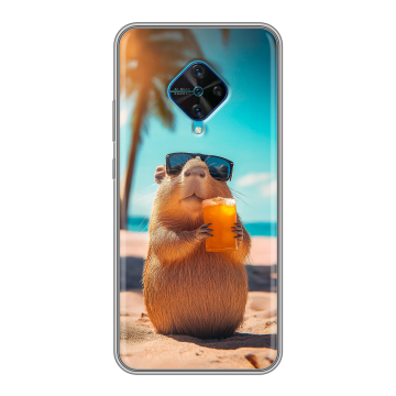 Силиконовый чехол на Vivo V17 с принтом Капибара