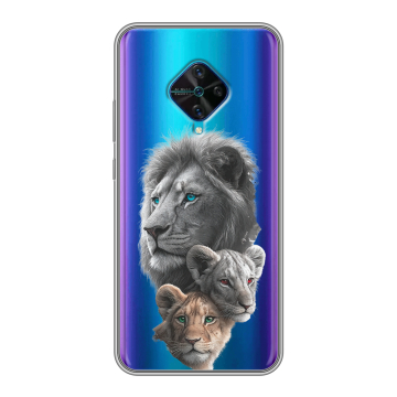 Силиконовый чехол на Vivo V17 с принтом Львы