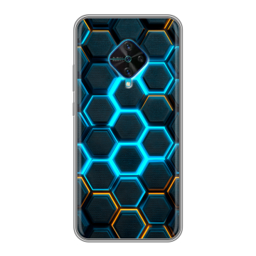 Силиконовый чехол на Vivo V17 с принтом Неоновые соты
