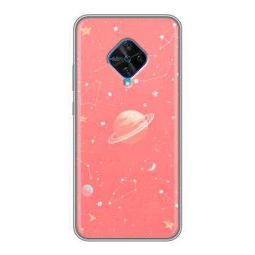 Силиконовый чехол на Vivo V17 с принтом Розовый космос