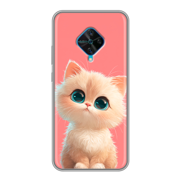 Силиконовый чехол на Vivo V17 с принтом Розовый котенок