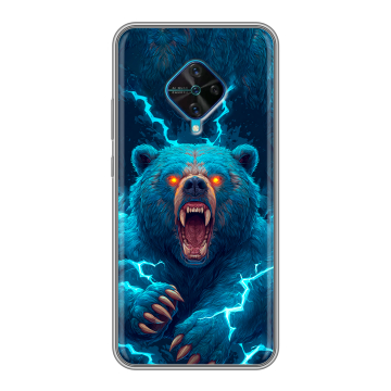 Силиконовый чехол на Vivo V17 с принтом Медведь