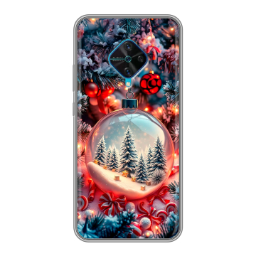 Силиконовый чехол на Vivo V17 с принтом Новый год
