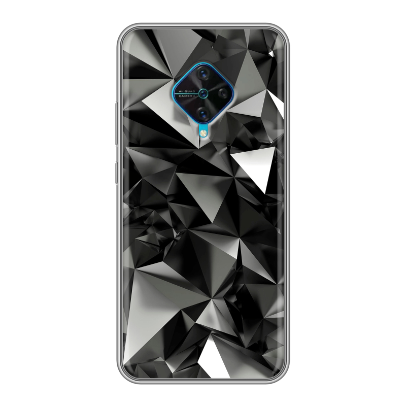 Силиконовый чехол на Vivo V17 с принтом Черные кристаллы Силиконовый чехол на Vivo V17 с принтом Черные кристаллы