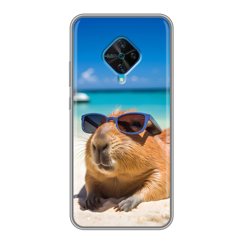 Силиконовый чехол на Vivo V17 с принтом Капибара Силиконовый чехол на Vivo V17 с принтом Капибара
