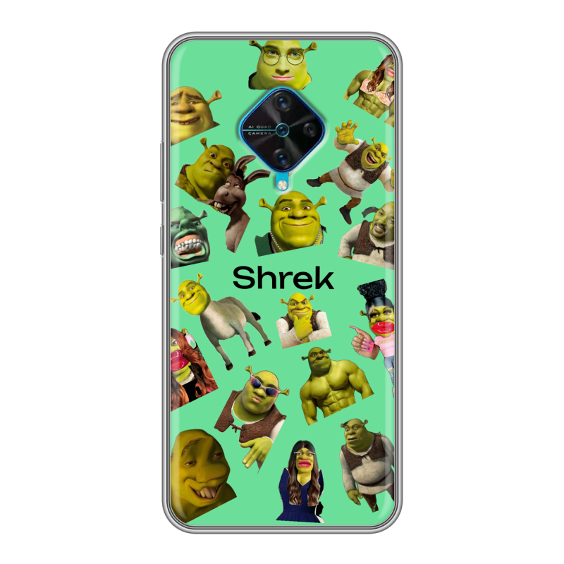 Силиконовый чехол на Vivo V17 с принтом Шрек Shrek Силиконовый чехол на Vivo V17 с принтом Шрек Shrek