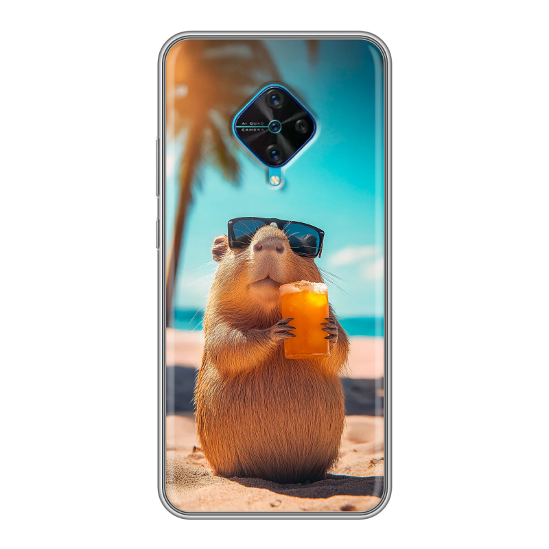 Силиконовый чехол на Vivo V17 с принтом Капибара Силиконовый чехол на Vivo V17 с принтом Капибара