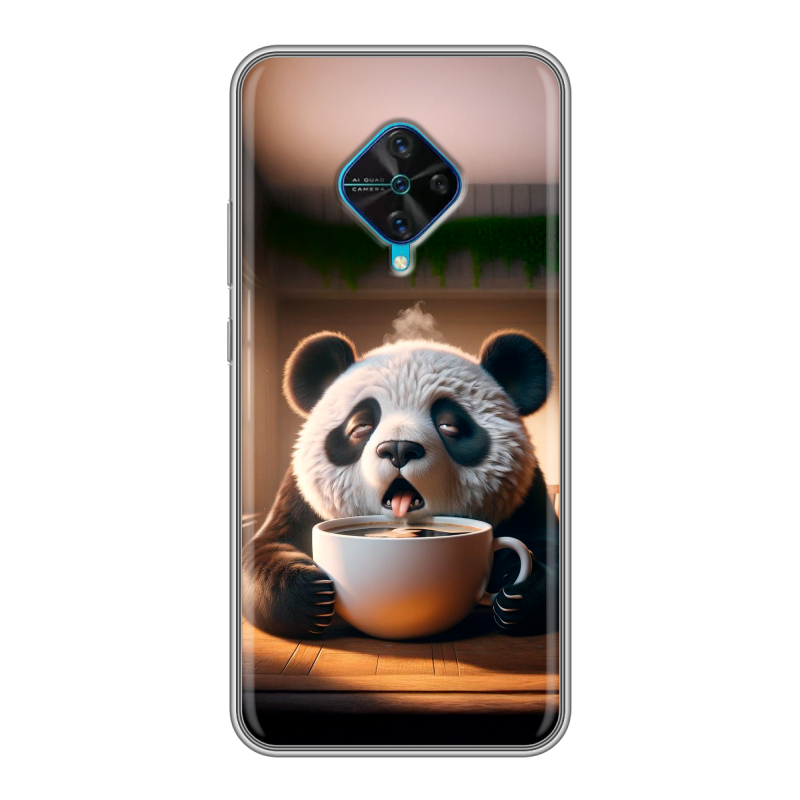 Силиконовый чехол на Vivo V17 с принтом смешная панда Силиконовый чехол на Vivo V17 с принтом смешная панда
