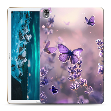 Силиконовый чехол на Huawei MediaPad M6 10.8 с принтом бабочки и лаванда Силиконовый чехол на Huawei MediaPad M6 10.8 с принтом бабочки и лаванда