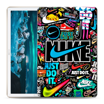 Силиконовый чехол на Huawei MediaPad M6 10.8 с принтом найк nike черный