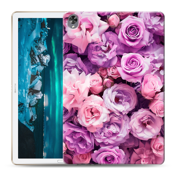 Силиконовый чехол на Huawei MediaPad M6 10.8 с принтом лавандовые розы