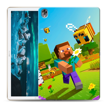 Силиконовый чехол на Huawei MediaPad M6 10.8 с принтом Майнкрафт Minecraft