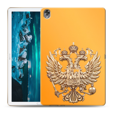 Силиконовый чехол на Huawei MediaPad M6 10.8 с принтом Герб Флаг России