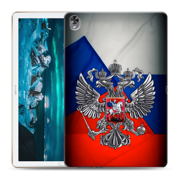 Силиконовый чехол на Huawei MediaPad M6 10.8 с принтом Флаг России Силиконовый чехол на Huawei MediaPad M6 10.8 с принтом Флаг России