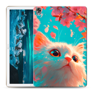 Силиконовый чехол на Huawei MediaPad M6 10.8 с принтом Красивый кот