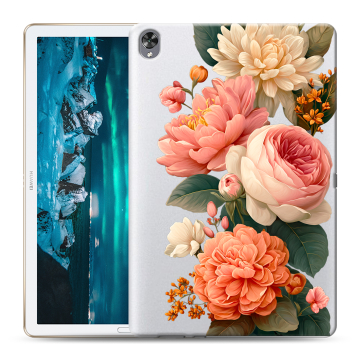 Силиконовый чехол на Huawei MediaPad M6 10.8 с принтом цветы