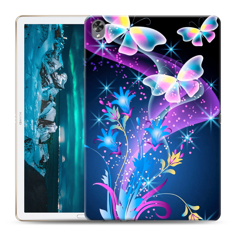 Силиконовый чехол на Huawei MediaPad M6 10.8 с принтом Бабочки Силиконовый чехол на Huawei MediaPad M6 10.8 с принтом Бабочки