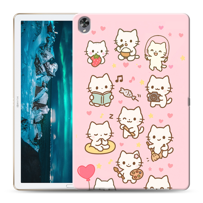 Силиконовый противоударный чехол на Huawei MediaPad M6 10.8 с принтом Hello Kitty Хелоу Кити Силиконовый противоударный чехол на Huawei MediaPad M6 10.8 с принтом Hello Kitty Хелоу Кити