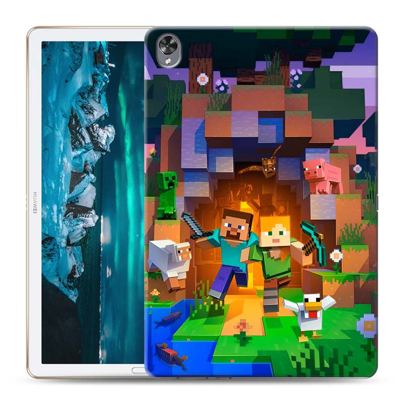 Силиконовый чехол на Huawei MediaPad M6 10.8 с принтом Майнкрафт Minecraft Силиконовый чехол на Huawei MediaPad M6 10.8 с принтом Майнкрафт Minecraft