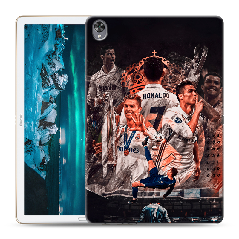 Силиконовый противоударный чехол на Huawei MediaPad M6 10.8 с принтом Реал Роналдо Real Ronaldo Силиконовый противоударный чехол на Huawei MediaPad M6 10.8 с принтом Реал Роналдо Real Ronaldo