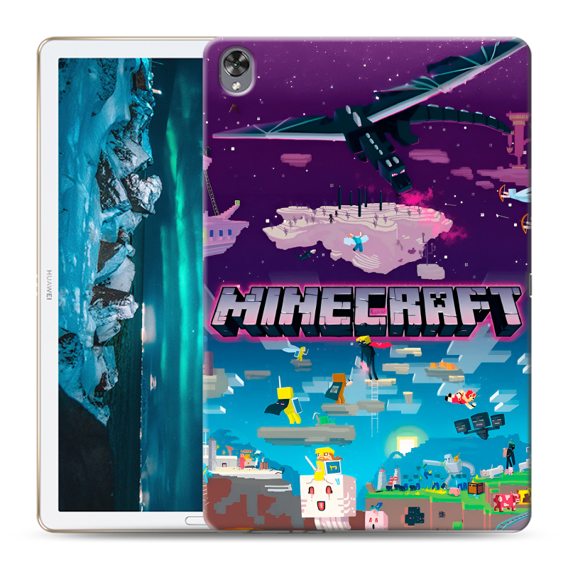 Силиконовый противоударный чехол на Huawei MediaPad M6 10.8 с принтом Майнкрафт Minecraft Силиконовый противоударный чехол на Huawei MediaPad M6 10.8 с принтом Майнкрафт Minecraft