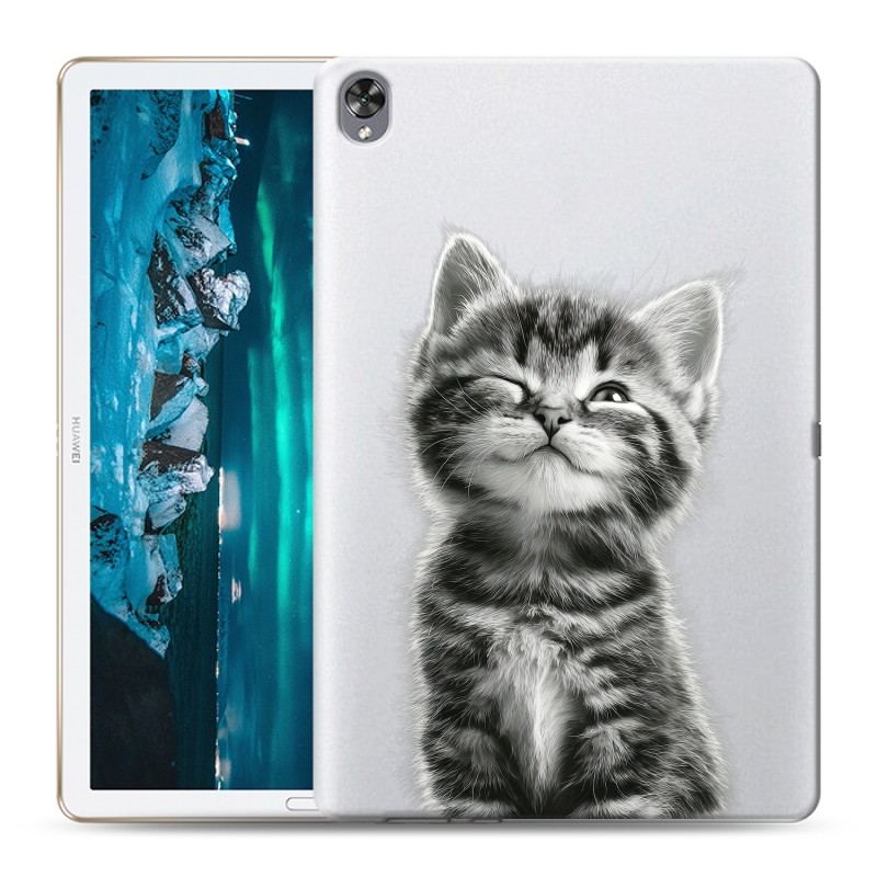 Силиконовый противоударный чехол на Huawei MediaPad M6 10.8 с принтом Котенок Силиконовый противоударный чехол на Huawei MediaPad M6 10.8 с принтом Котенок
