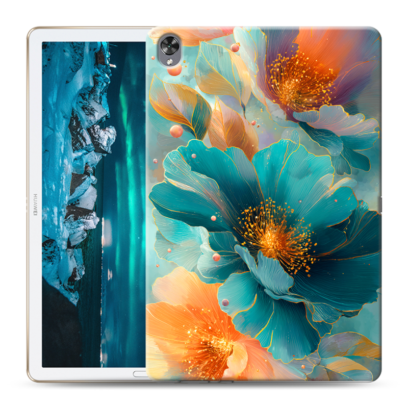 Силиконовый противоударный чехол на Huawei MediaPad M6 10.8 с принтом Цветы Силиконовый противоударный чехол на Huawei MediaPad M6 10.8 с принтом Цветы