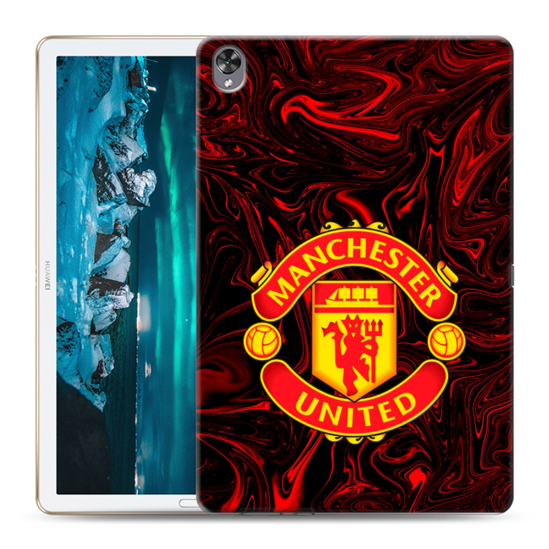 Силиконовый противоударный чехол на Huawei MediaPad M6 10.8 с принтом Manchester United Силиконовый противоударный чехол на Huawei MediaPad M6 10.8 с принтом Manchester United
