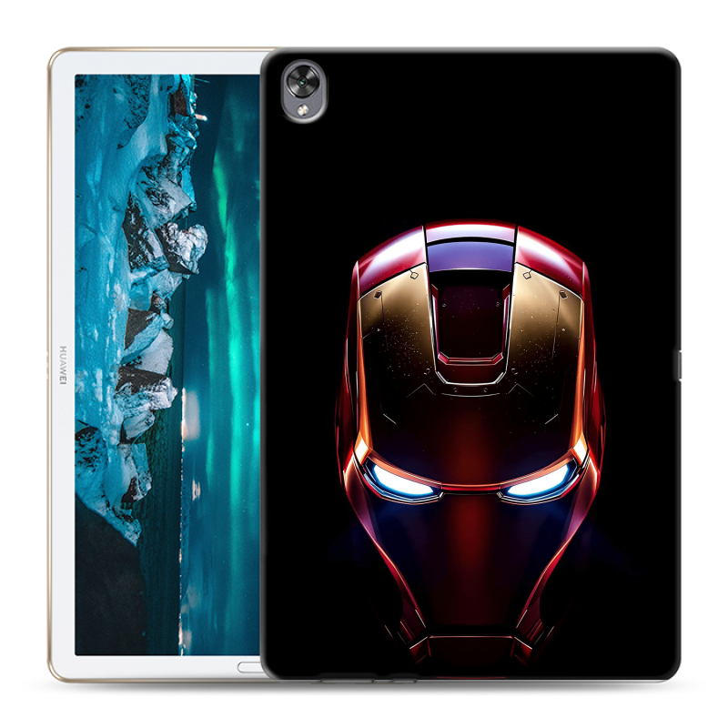 Силиконовый противоударный чехол на Huawei MediaPad M6 10.8 с принтом IronMan Железный человек Силиконовый противоударный чехол на Huawei MediaPad M6 10.8 с принтом IronMan Железный человек