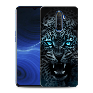 Силиконовый противоударный чехол на Realme X2 Pro с принтом Темный леопард Силиконовый противоударный чехол на Realme X2 Pro с принтом Темный леопард