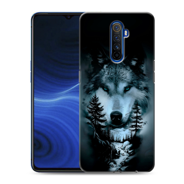 Силиконовый противоударный чехол на Realme X2 Pro с принтом Лесной волк Силиконовый противоударный чехол на Realme X2 Pro с принтом Лесной волк