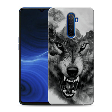 Силиконовый противоударный чехол на Realme X2 Pro с принтом Волк Силиконовый противоударный чехол на Realme X2 Pro с принтом Волк