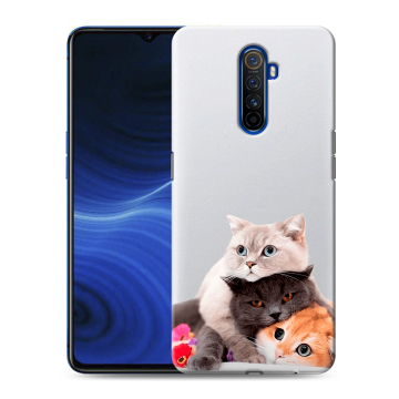 Силиконовый противоударный чехол на Realme X2 Pro с принтом Кошки Силиконовый противоударный чехол на Realme X2 Pro с принтом Кошки