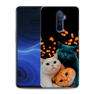 Силиконовый противоударный чехол на Realme X2 Pro с принтом Кошки Силиконовый противоударный чехол на Realme X2 Pro с принтом Кошки