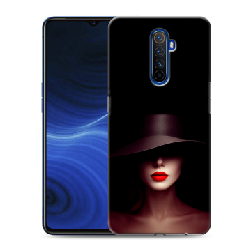 Силиконовый противоударный чехол на Realme X2 Pro с принтом Девушка в шляпе