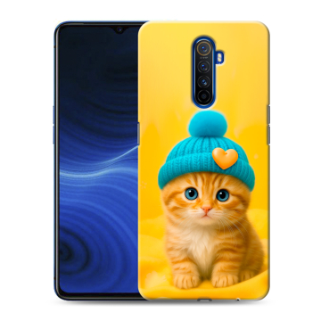 Силиконовый противоударный чехол на Realme X2 Pro с принтом Котенок в шапке