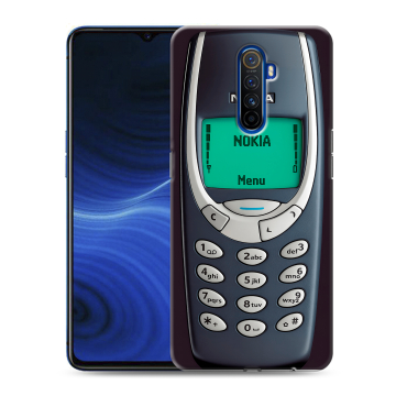 Силиконовый противоударный чехол на Realme X2 Pro с принтом Старый телефон Силиконовый противоударный чехол на Realme X2 Pro с принтом Старый телефон