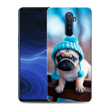 Силиконовый противоударный чехол на Realme X2 Pro с принтом Мопс в шапке