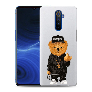 Силиконовый противоударный чехол на Realme X2 Pro с принтом Мишка