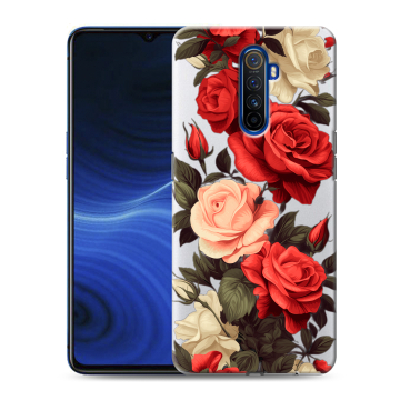 Силиконовый противоударный чехол на Realme X2 Pro с принтом Розы