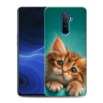 Силиконовый противоударный чехол на Realme X2 Pro с принтом котенок