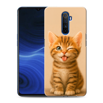 Силиконовый противоударный чехол на Realme X2 Pro с принтом котенок