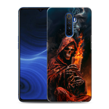 Силиконовый противоударный чехол на Realme X2 Pro с принтом Скелет и карты